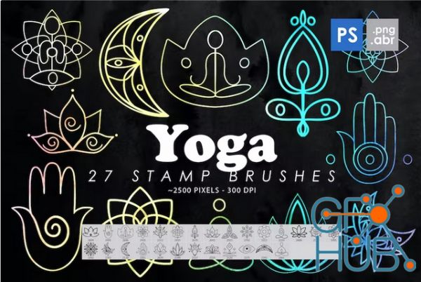 Envato – 27 Yoga Spiritual Photoshop Stamp Brushes