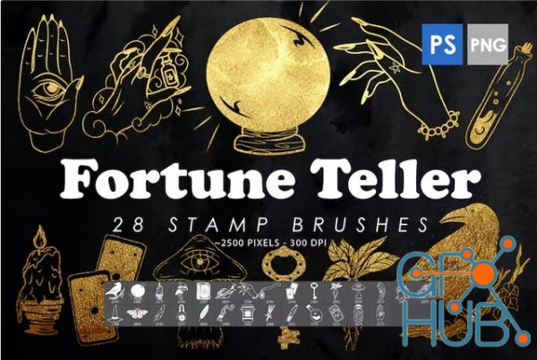 Envato – 28 Fortune Teller Photoshop Stamp Brushes