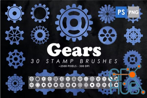 Envato – 30 Gears Photoshop Stamp Brushes