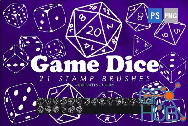 Envato – 21 Game Dice Photoshop Stamp Brushes