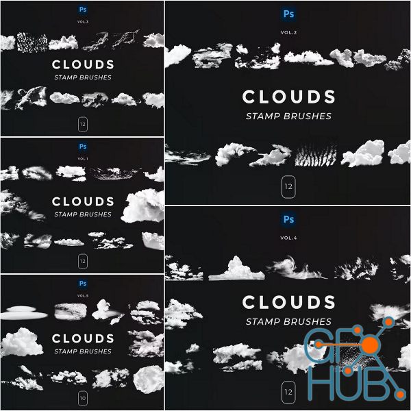 Envato – Clouds Stamp Brushes Vol.1-5