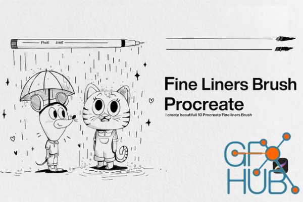 10 Fine Liner Brushes Procreate